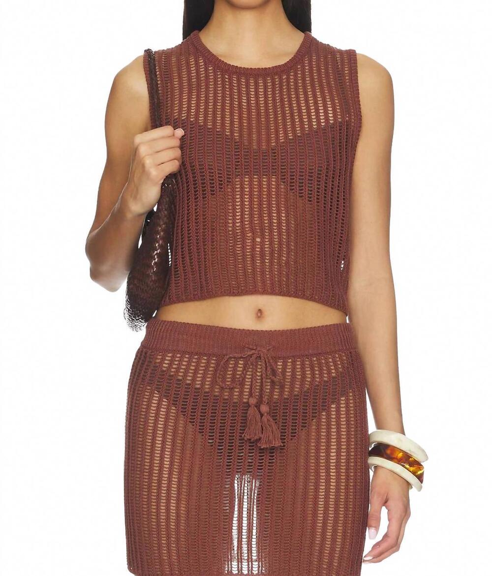 NEW L*SPACE sander cropped top in cafe